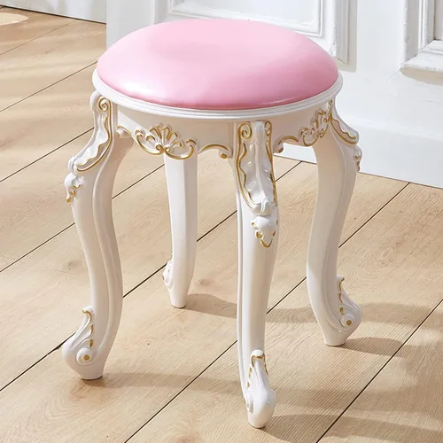 Miniatura 20 de Taburete de tocador, taburete de maquillaje, banco acolchado, asiento de piano en dormitorio, baño, pata de acero de plástico ABS, 16.9 in