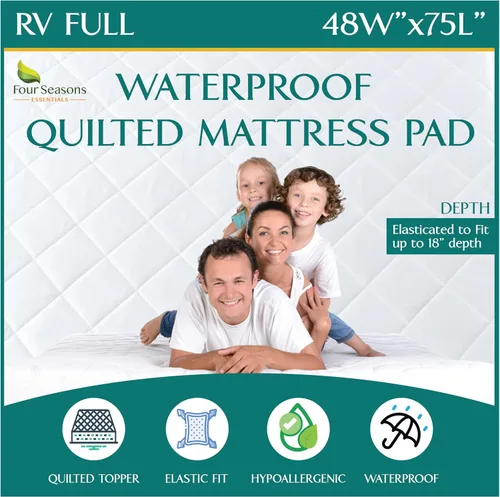 Miniatura 36 de Protector de colchón impermeable tamaño individual - Estilo sábana ajustable - Cubierta hipoalergénica de calidad premium que protege contra