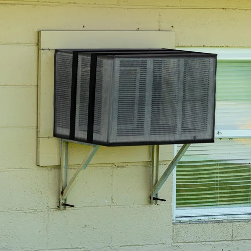 Miniatura 7 de Luxiv Cubierta de malla para aire acondicionado de ventana al aire libre, unidad de CA de soporte, uso de trabajo para ventana exterior, aislamiento