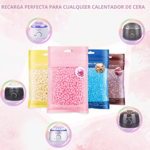 Miniatura 6 de Cuentas de cera dura, cuentas de cera profesional para depilación de 14.11 oz de cera con 10 varillas de madera para cuerpo completo, brasileño