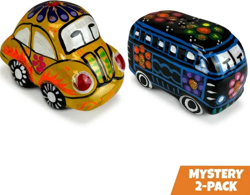 Miniatura 2 de FFX Artesania Salero mexicano – Diseño retro de los años 60 hippie artesano auto y mini autobús – Carrito y Autobús – Hecho a mano Saleros