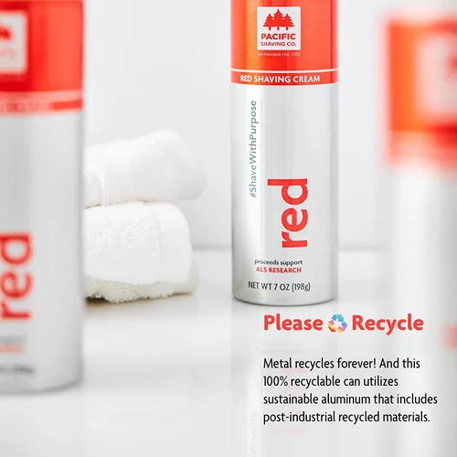 Miniatura 7 de Pacific Shaving Company Red Shaving Cream - Crema de afeitar colorida espumosa - Crema de afeitar hidratante, reductora del enrojecimiento + crema