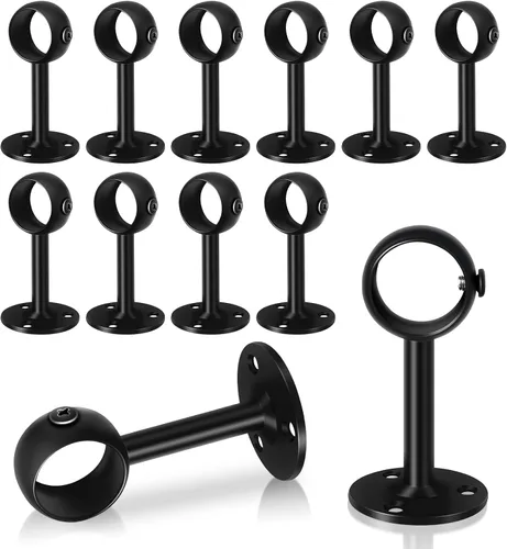 Miniatura 17 de TOKPLNU Soporte de Barra de Cortina de Techo, Soportes de Barra de Cortina de Techo Resistentes, Ganchos Colgadores Negros para Barras de Cortina