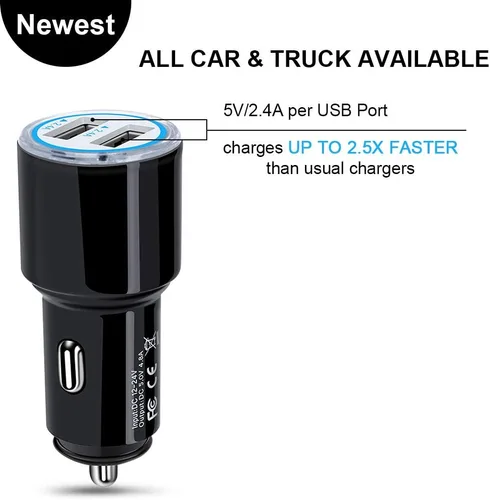 Miniatura 2 de Cargador de coche rápido Android, cable micro USB de carga rápida compatible con Samsung Galaxy S7 S6 J8 J7 J6 J5 J4 J3, Note 5 4 3, Moto E4 E5 G4