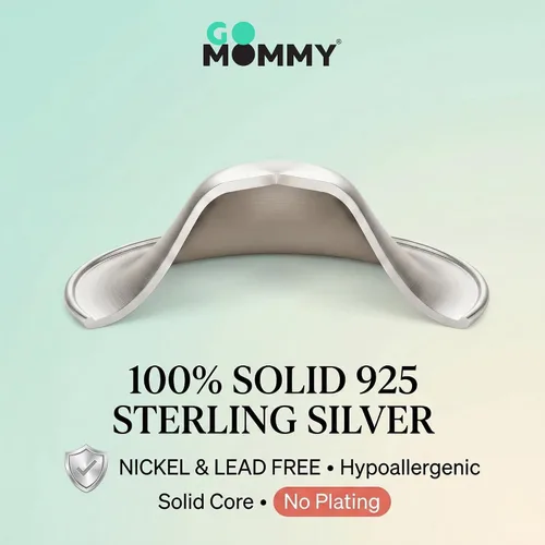 Miniatura 6 de Go Mommy - Copas de lactancia de plata de ley 925 sólida, talla XL, fundas para pezones para lactancia, protectores de pezones para recién nacidos