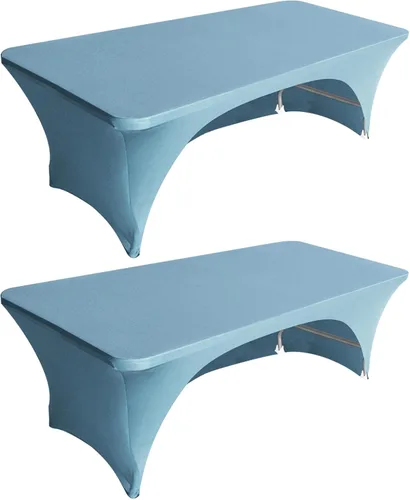 Miniatura 19 de Eurmax USA - Paquete de 2 manteles de elastano de 4 pies, ajustable en más de 30 colores de poliéster, manteles de elastano elástico, mantel de mesa