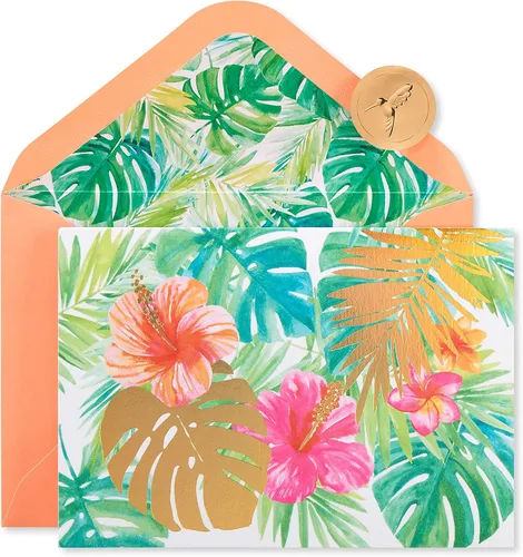 Papyrus Tarjetas en blanco con sobres, flores tropicales (12 unidades)