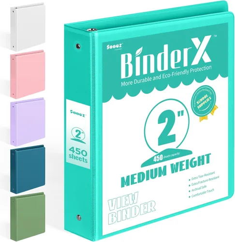 Miniatura 24 de BinderX - Carpeta de 3 anillos redondos extraduradera de 1 pulgada, se adapta a 175 hojas de papel de 8.5 x 11 pulgadas, cubierta personalizable