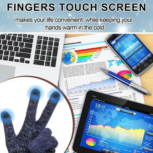 Miniatura 4 de Juego de 12 guantes de punto de invierno, térmicos, holgados, guantes de gel de silicona, guantes de gel de silicona, cálidos y gruesos, con forro