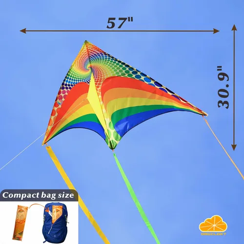 Miniatura 6 de ORGCLDKT-Rainbow Cruiser Delta Kite, Kites for Kids Ages 8-12,4-8,Boys,Girls,Kites for Adults,Beach,Beginners,Giant.1Pc or 3Pcs Pack. Easy to Fly.