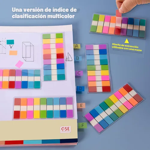 Miniatura 5 de Golcellia - Pestañas adhesivas escribibles, 900 unidades de pestañas adhesivas transparentes para marcadores de página para organización