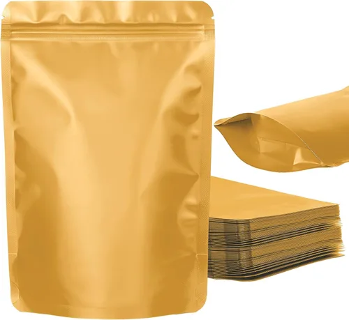 Miniatura 8 de Paquete de 100 bolsas resellables de pie, a prueba de olores, bolsas de papel de aluminio sellables para embalaje (negro, 3.5 x 5.1 pulgadas)