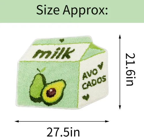 Miniatura 3 de Alfombra de baño con aguacate y frutas para baño, bonita alfombra de baño verde para niños, antideslizante, alfombra de baño de frutas