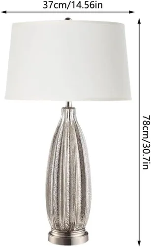 Miniatura 2 de Lamp for Desk Fabric Glass Table Lamp Bedroom Simple Modern Retro Bedroom Villa Living Room Large Light Luxury Bedside Lamp Desk Lamps for Home