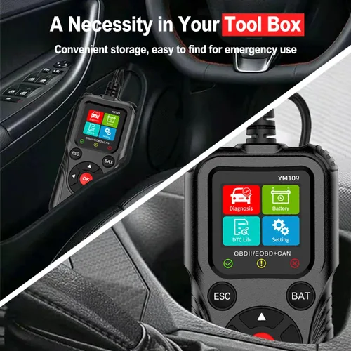 Miniatura 6 de Escáner OBD2 con probador de batería, lector de códigos de automóvil para comprobar la luz del motor, datos en vivo, voltaje y vida de la batería
