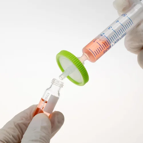 Miniatura 3 de filtros de jeringa, filtración hidrófila, 0,22 um micrón, tamaño de poro, 0.984 in, diámetro de membrana, disco de membrana PES de laboratorio,