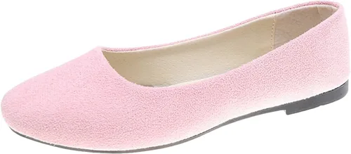 VESNIBA Mujeres Niñas Sólido Tamaño Grande Slip On Plano Poco Profundo Cómodo Casual Zapatos Individuales Sandalias Tamaño