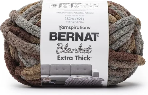 Miniatura 45 de Bernat - Hilo para manta extra grueso color niebla azul - 1 paquete de 21.12 oz/598.74 g - 100% poliéster - #7 Jumbo - 72 yardas - Hilo grueso