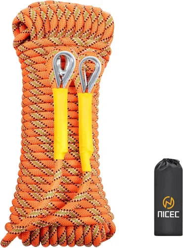 Miniatura 11 de Nice C Cuerda de escalada, cuerda de rescate, cuerda de construcción, cuerda de escalada en roca, estática de 10 mm, 32 pies/64 pies/96 pies/160