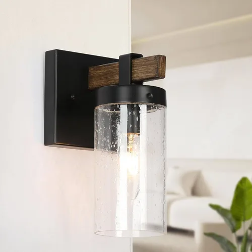 Miniatura 7 de KSANA Apliques de Pared Negros, Lámparas de Pared Modernas de Estilo Granja en Oro para Dormitorio, Sala de Estar, Pasillo