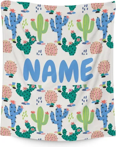 Miniatura 10 de Manta de cactus – Suave, mullida y cálida – Manta pequeña de 30 x 40 pulgadas para regazo y cuna, manta estética azul oscuro, regalo
