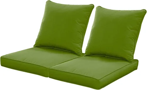 Miniatura 12 de QILLOWAY Juego de cojines de poliéster para sillas de exterior, cojines de exterior para muebles de patio, todo tipo de clima. Gris carbón/negro