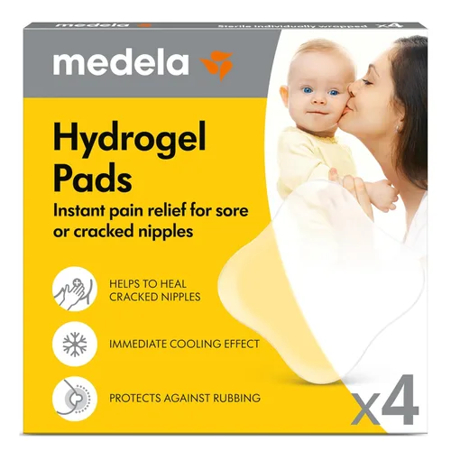Medela Almohadillas de Hidrogel, Alivio Instantáneo del Dolor para Pezones Agrietados o Doloridos por Amamantar y Extraer Leche, Humedad Refrescante