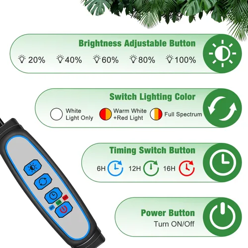 Miniatura 5 de wolezek Luces de cultivo para plantas de interior, 6000 K, 40 luces LED de espectro completo para plantas de interior, lámpara de cultivo blanca