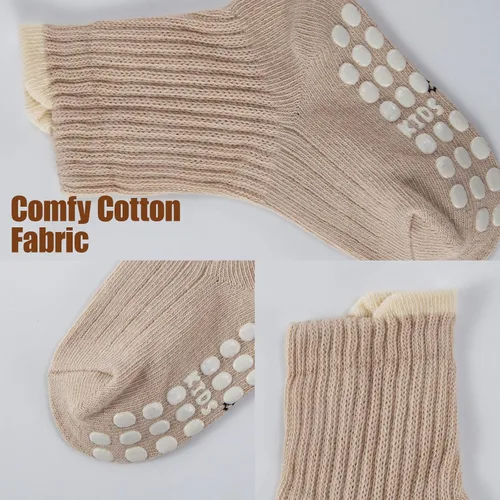 Miniatura 7 de 8 Pairs Baby Toddler Socks Non-Slip Grip Socks for Boys Girls Newborn Infant Baby Cotton Crew Sock with Grips 0-5T