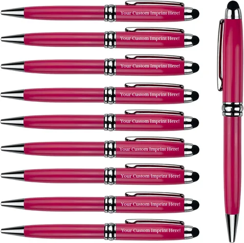 Miniatura 14 de Ancolo Bolígrafos personalizados con lápiz digital - Cuerpo metálico grabado con su mensaje, nombre/número de teléfono, tinta negra. Ideal