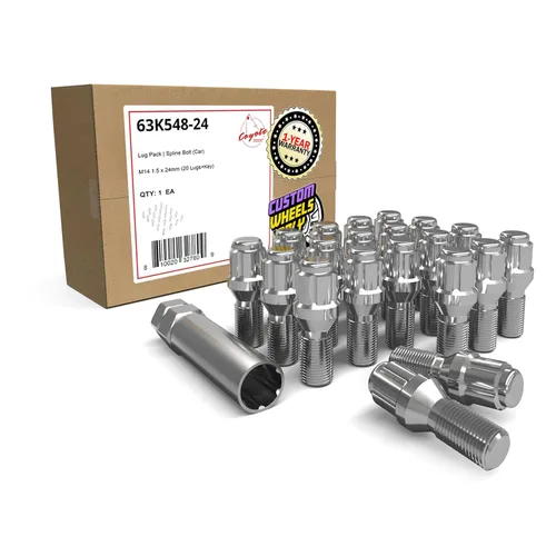 Miniatura 14 de Wheel Accessories Parts 20 pernos de asiento de bellota de rosca M14 x 1.50 con acabado negro, vástago de 1.102 in de longitud de 0.669 in hexagonal