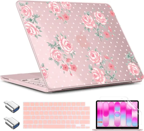 Miniatura 13 de TWOLSKOO Funda para MacBook Neo de 13 pulgadas 2026 A3404 A18 Pro Chip, carcasa rígida de plástico con adaptador tipo C, 2 fundas para cámara web