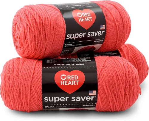 Miniatura 11 de Red Heart - Hilo Super Saver, paquete de 3, color rojo cereza, 3