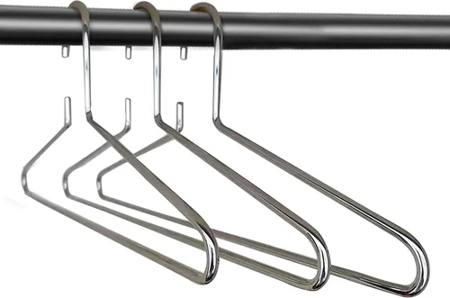 Miniatura 8 de Bag-a-Vie Perchas de metal dorado prémium para ropa, paquete de 3, perchas de metal dorado para traje y abrigo para armario, ahorro de espacio