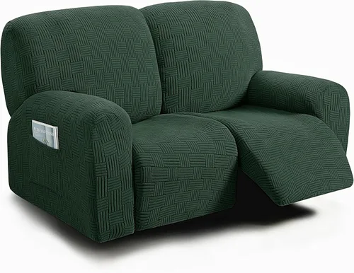 Miniatura 11 de ULTICOR - Juego de 8 fundas para sofá reclinable de jacquard, fundas para sofá reclinable elásticas para 3 cojines, gruesas, suaves, lavables Gris