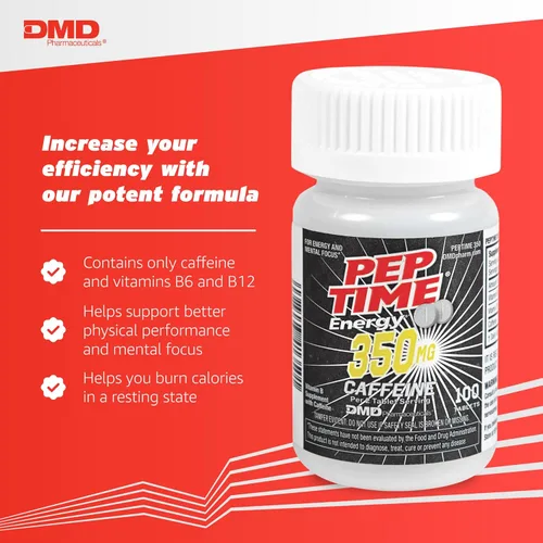 Miniatura 3 de Tabletas, píldoras de cafeína de vitamina B6 y B12, 350 mg de cafeína por porción, suplemento de rendimiento físico y enfoque, 100