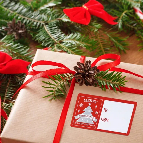 Miniatura 7 de Outus 500 etiquetas de Navidad, etiquetas autoadhesivas de regalo para regalos de Navidad, etiquetas de nombre de Navidad, etiquetas para papel