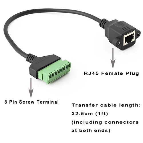Miniatura 4 de 4 conectores hembra RJ45 a 8 pines de 1 pie de conector de terminal de tornillo, terminal de tornillo RJ45 8P8C para extensor Ethernet Cat6 Cat5 AV