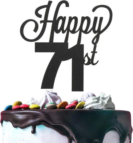 Miniatura 61 de LINGTEER - Decoración para pastel con texto "Happy Birthday 100", color negro