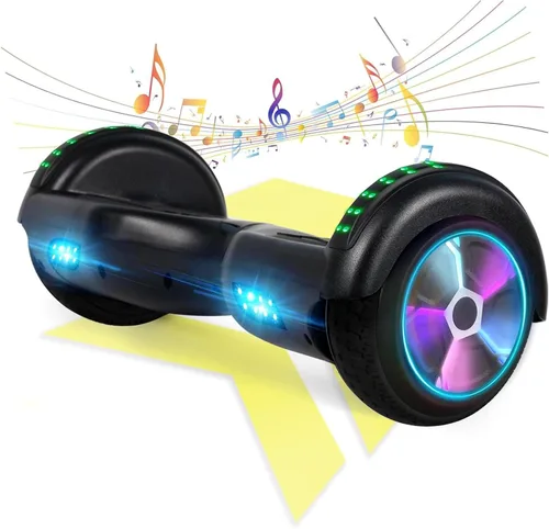 Miniatura 13 de FLYING-ANT Patinete autoequilibrante de 16.51 cm con altavoz y luces LED rojas Negro