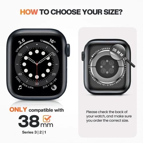 Miniatura 2 de Goton Paquete de 4 Fundas con Diamantes de Imitación para Apple Watch, Protector de 38mm para Series 3/2/1, Funda con Diamantes de Imitación