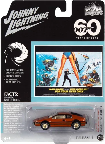 Miniatura 2 de 1980 Lotus Turbo Esprit S3 Naranja Metálico con Rayas James Bond 007 "solo para tus ojos (1981) Película Cultura Pop 2022 Release 1 1/64