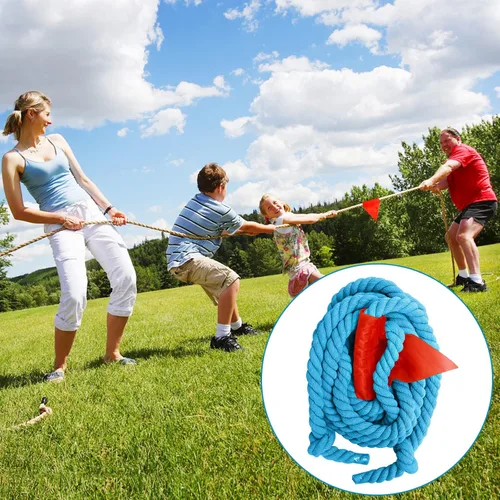 Miniatura 2 de Juegos al aire libre de 60 pies de cuerda de tira y afloja para niños adultos, día de campo, reunión familiar, patio trasero, césped, carnaval, Azul