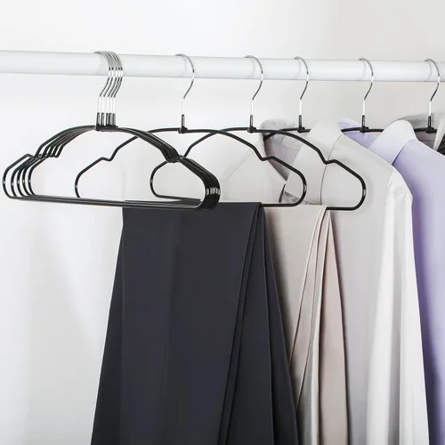 Miniatura 6 de TOPIA HANGER Perchas de Metal Paquete de 20, Perchas Antideslizantes para Ropa que Ahorran Espacio, Colgador de Alambre Recubierto de Goma