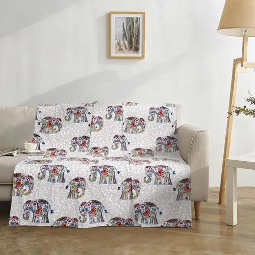 Miniatura 2 de Manta de franela de 50 x 60 pulgadas, manta de elefante bohemio bohemio floral para sofá, cama, regalos de elefantes para mujeres y adultos