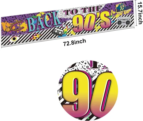 Miniatura 2 de Cartel de fiesta temática de los años 90, decoración retro de los 90, suministros de fondo de graffiti de hip hop retro de los 90, decoración
