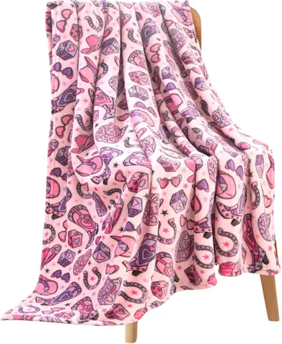 Miniatura 28 de Manta de forro polar suave para primavera de niñas y niños: bebés, pollitos, pájaros, flores en suave y acogedor amarillo, verde, rosa sobre fondo