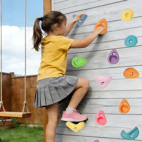 Miniatura 7 de 36 PCS Agarres de Escalada en Roca para Niños, Agarres de Pared de Escalada en Roca Kit de Pared de Rocas de Escalada para Conjunto