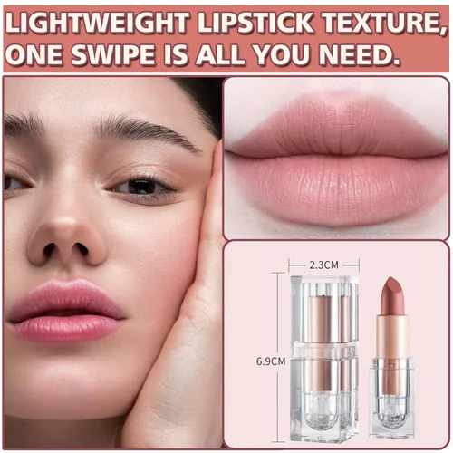 Miniatura 7 de IONSGAKO Lápiz labial mate nude aterciopelado, brillo de labios, no se decolora, no se pega a la copa, lápiz labial color nude, tinte de labios