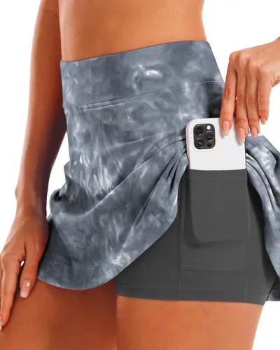Miniatura 3 de Stelle - Falda pantalón de tenis para mujer, pantalón cargo de golf, deportiva, de cintura alta, con bolsillos interiores, para entrenamiento